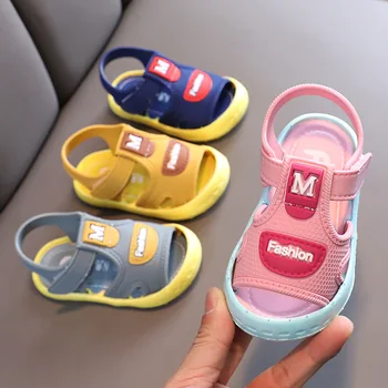 לנשימה קיץ ילדה תינוק סנדלים לפעוטות מוצק צבע בוהן פתוח רך הבלעדי פעוט נעלי ספורט התינוק Prewalker על Gils בנים